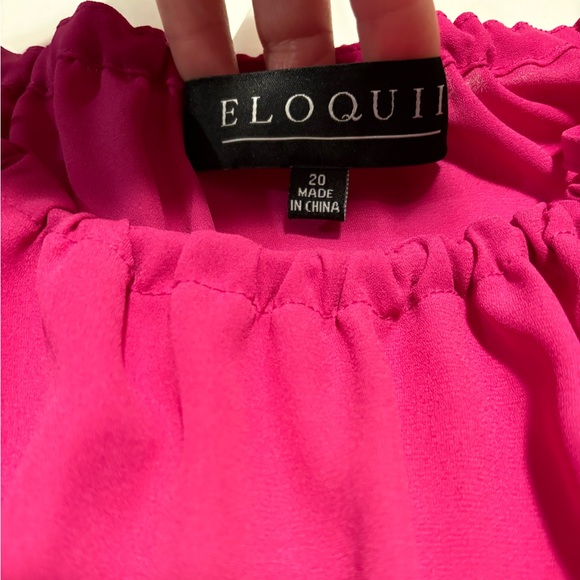 Eloquii pink top with neck ties, 20 - Picture 3 of 11
